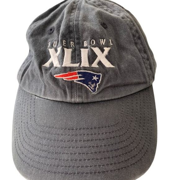 New England Patriots Cap 47' Brand Super Bowl XLIX 49 Adjustable Cap VTG Gray - Picture 1 of 9